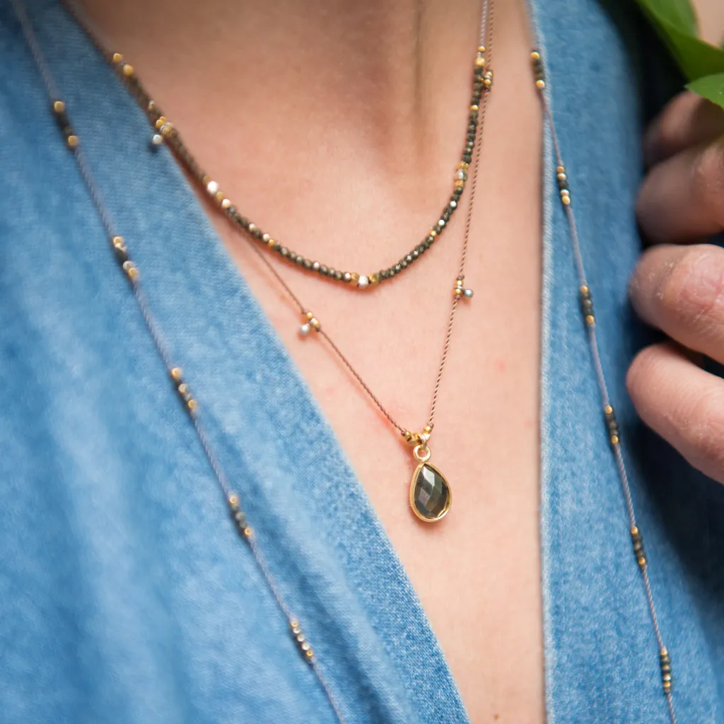 Gemstone Necklace - Pyrite