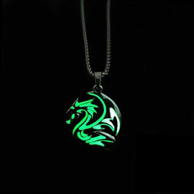 Glow in the Dark Wyvern Sigil Necklace