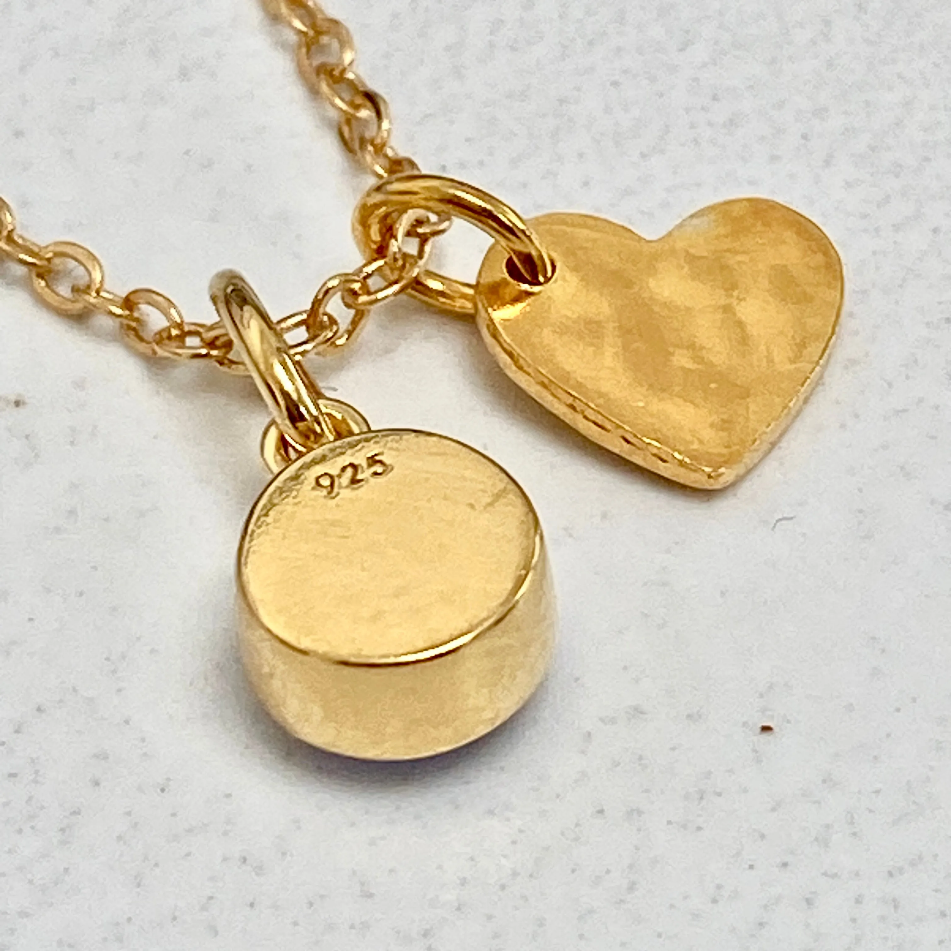 Gold  Heart Birthstone Necklace