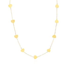 Gold Heart Station Necklace