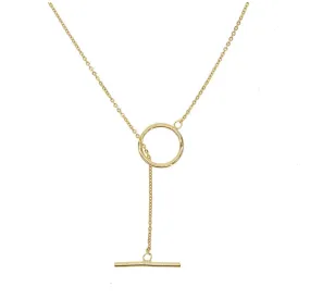 Gold Lariat Chain Necklace