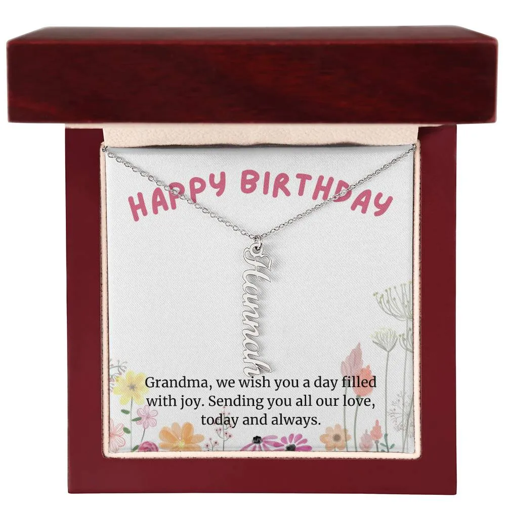 Happy Birthday Grandma Gift, Custom Multi Grandchildren Name Necklace