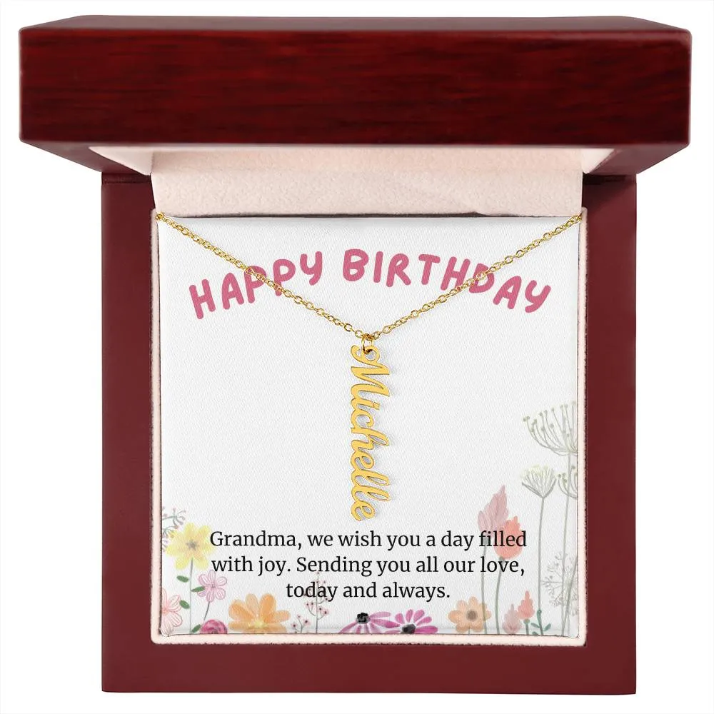 Happy Birthday Grandma Gift, Custom Multi Grandchildren Name Necklace