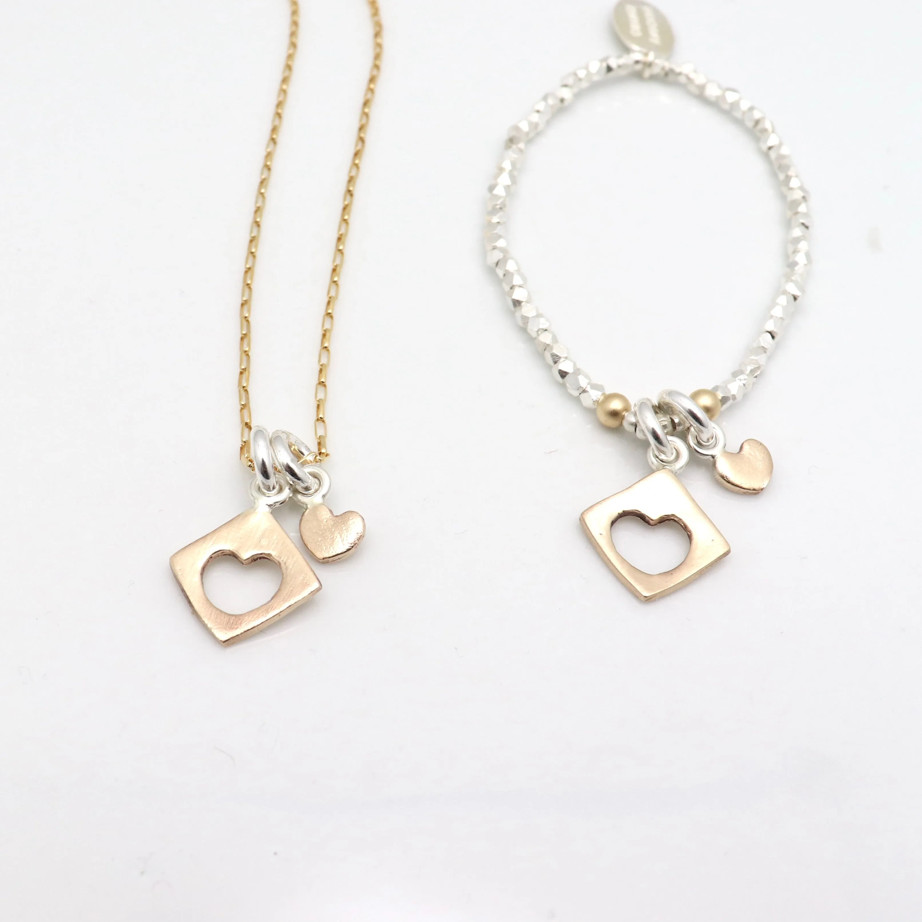 HEART COLLECTION:  Cutout Heart & Petite Heart Bracelet