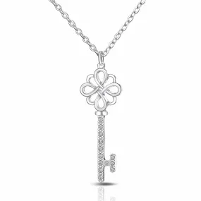 Infinity Knot Key Necklace Sterling Silver