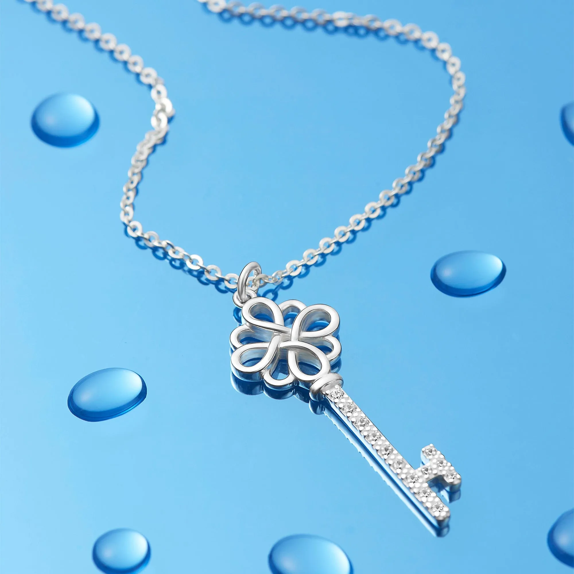 Infinity Knot Key Necklace Sterling Silver