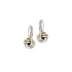 Infinity Knot Two Tone French Wire Earrings