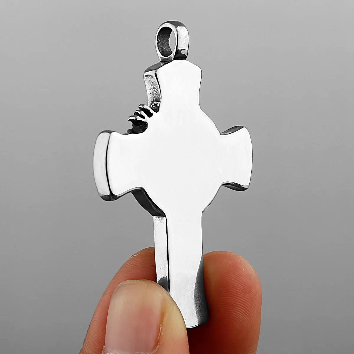 INRI Stainless Steel Jesus Cross 3D Pendant Necklace