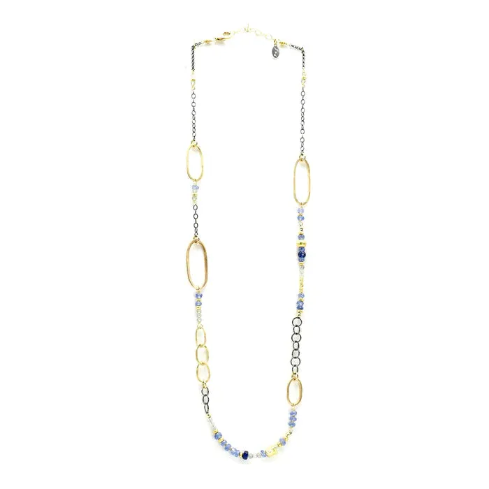 J & I Tanzanite Sapphire Links Necklace