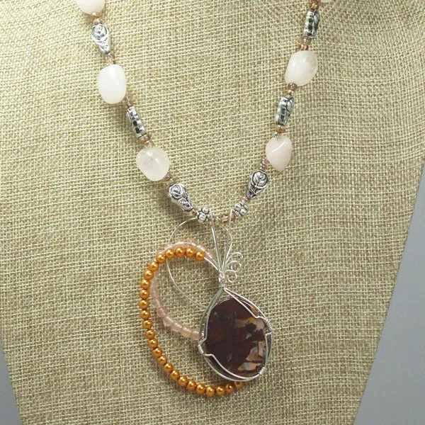 Jaamini Jasper Cabochon Pendant Necklace