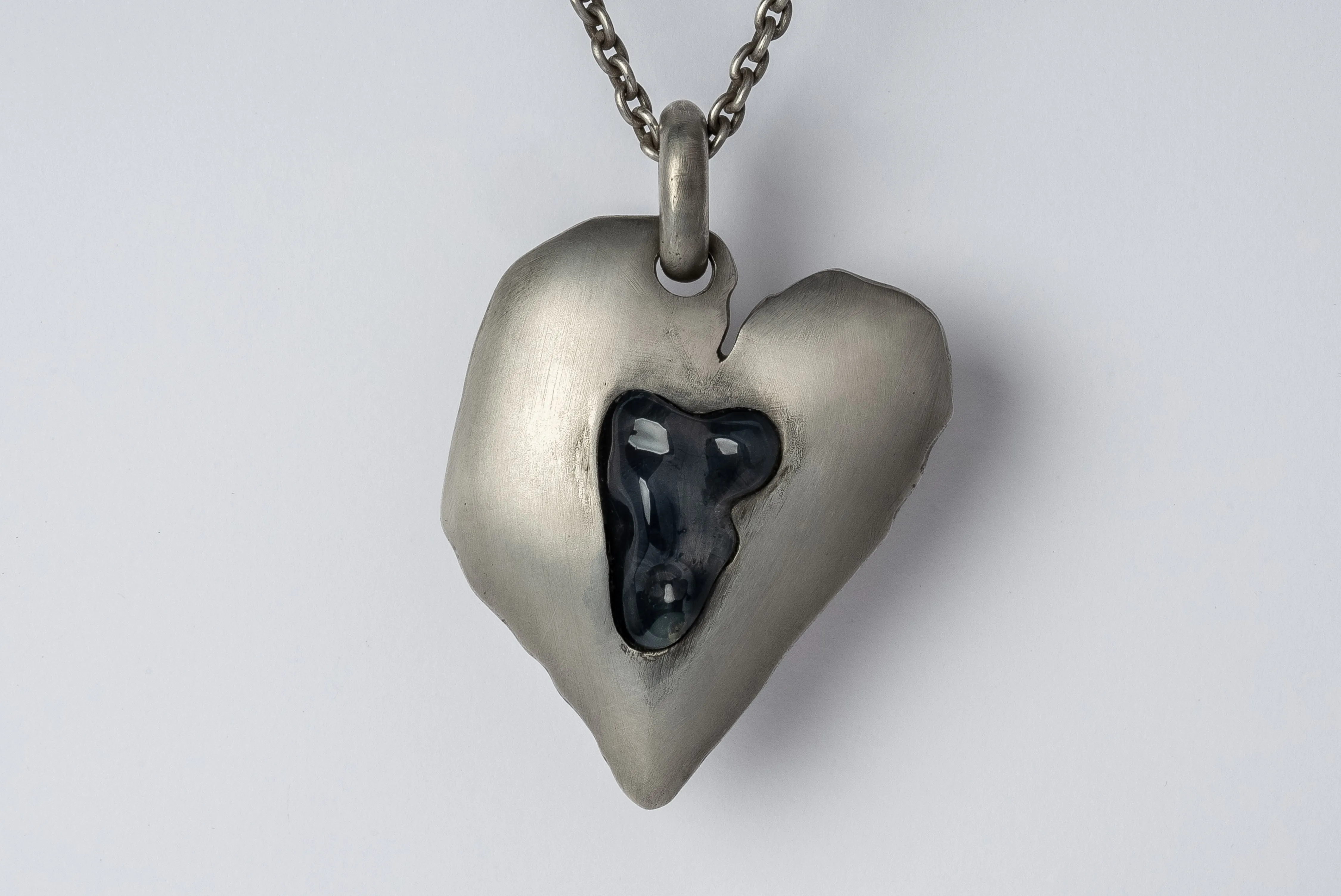 Jazz's Solid Heart Necklace (Small, Opal, DA OPL)