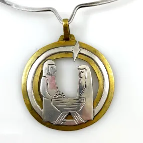 Jeep Collins Holy Family Nativity Pendant Necklace