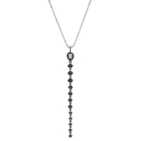 Leigh Pendant Silver Black Diamonds