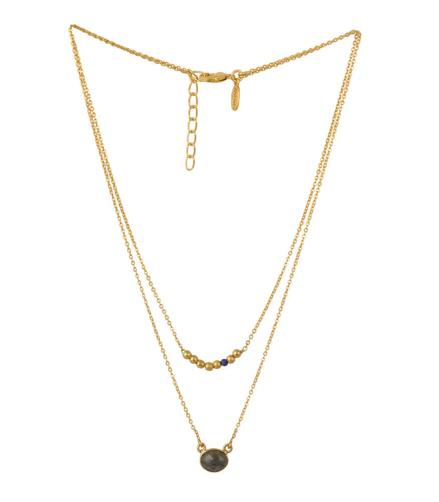 Libra Double Stone Necklace