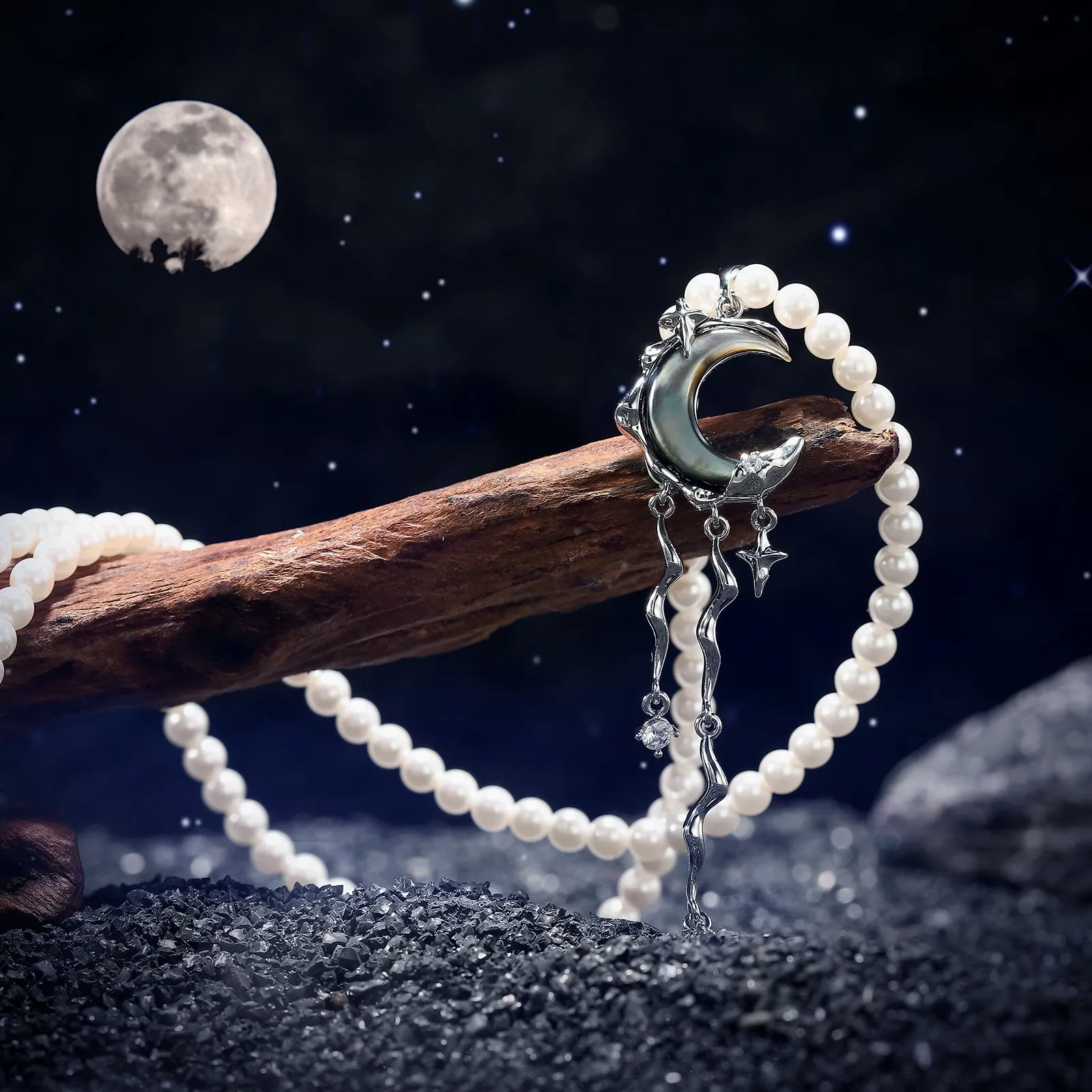 Lunar Tide Pearl Necklace