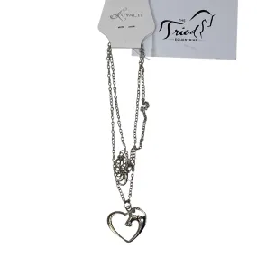 Luvalti Horse Heart Necklace in Silver