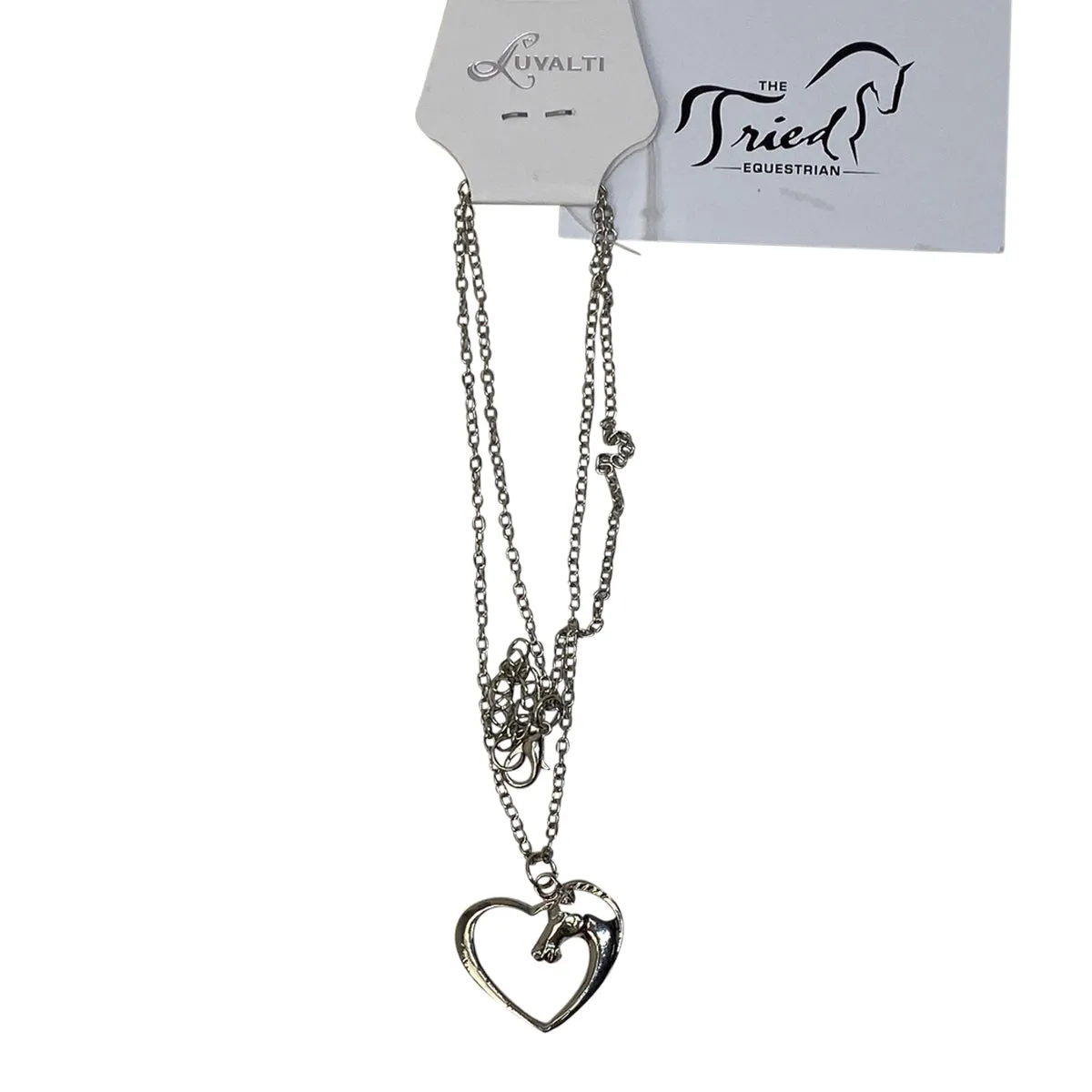 Luvalti Horse Heart Necklace in Silver