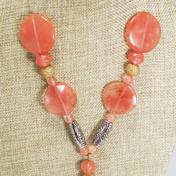 Mackenna Gem Stone Beaded Dangle Necklace