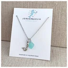 Mermaid Cham duo Sea Glass Necklace