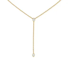 Mixed Shape Diamond Drop Lariat