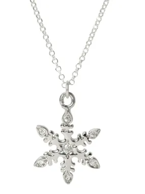 Modern Snowflake CZ Necklace