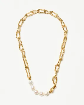 Molten Pearl Twisted Chain Necklace