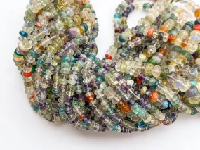 Multi Gemstone Faceted Rondelle Shape Beads