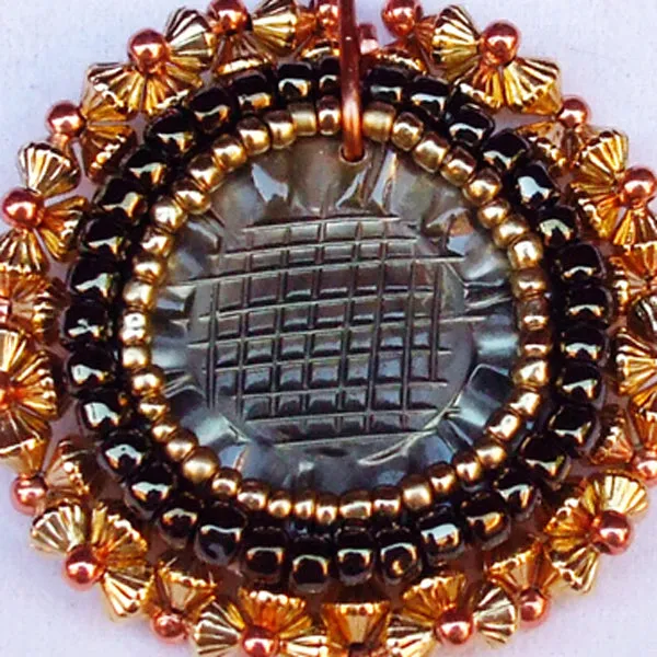 Nahir Beaded Brown Cameo Pendant Necklace