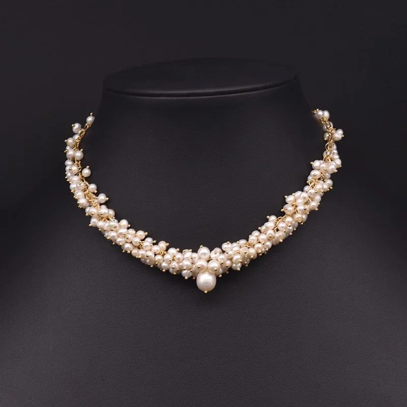 Natural Freshwater Pearl Multilayer Beaded Adjustable Necklace