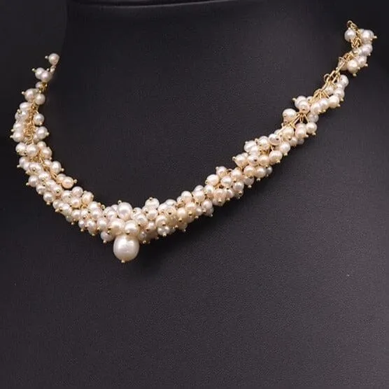 Natural Freshwater Pearl Multilayer Beaded Adjustable Necklace