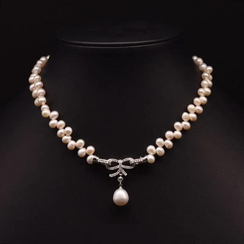 Natural Freshwater Pearl Multilayer Beaded Adjustable Necklace