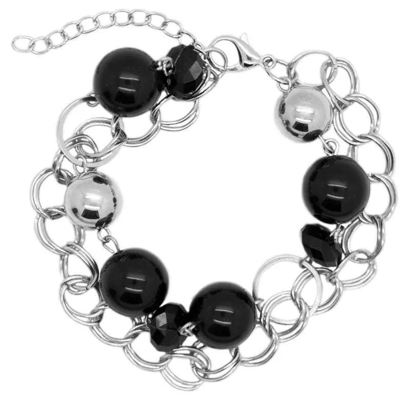 One of the Classics Silver and Black Bracelet