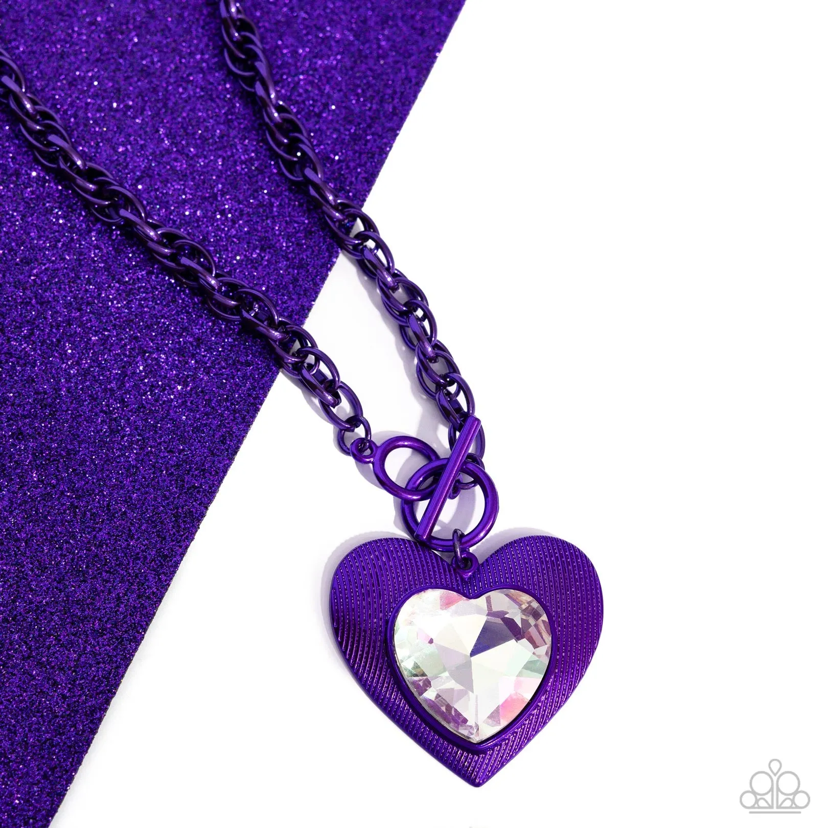 Paparazzi Modern Matchup Purple Heart Necklace March 2024 Life of the Party