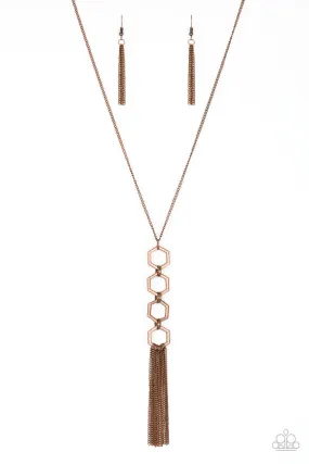 Paparazzi Ready, Set, GEO! - Copper Necklace