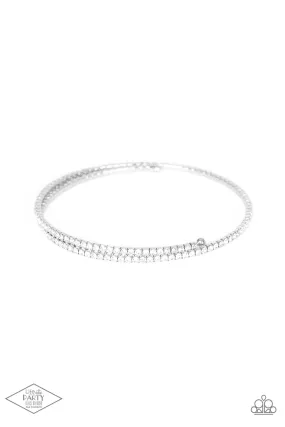 Paparazzi Sleek Sparkle - White Coil Bracelet