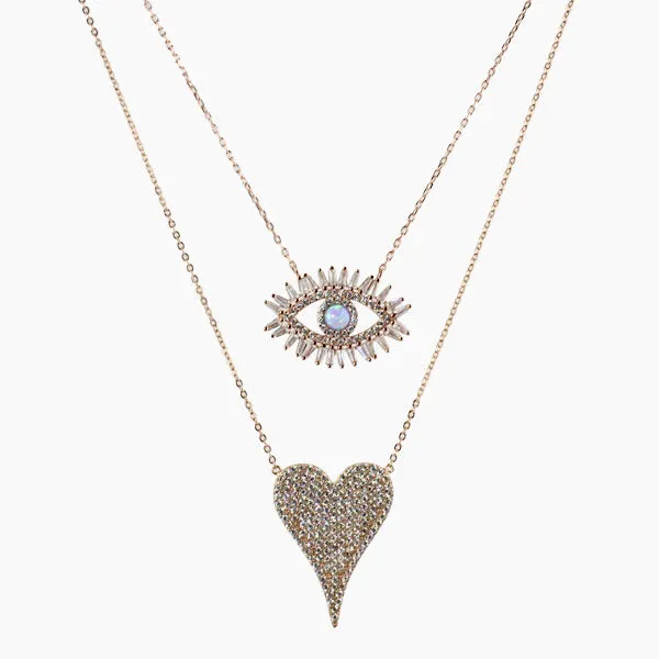 PAV HEART NECKLACE