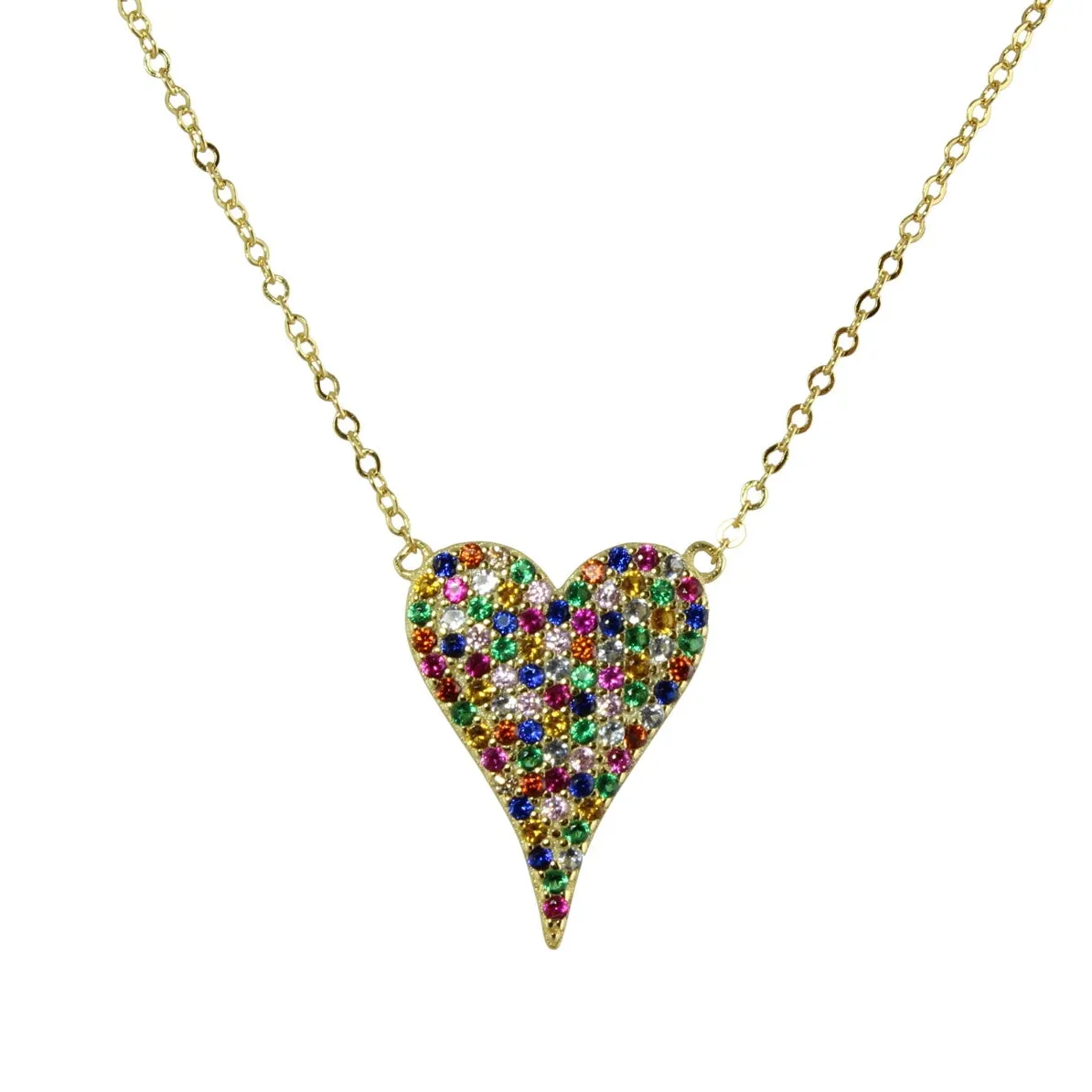 PAV HEART NECKLACE