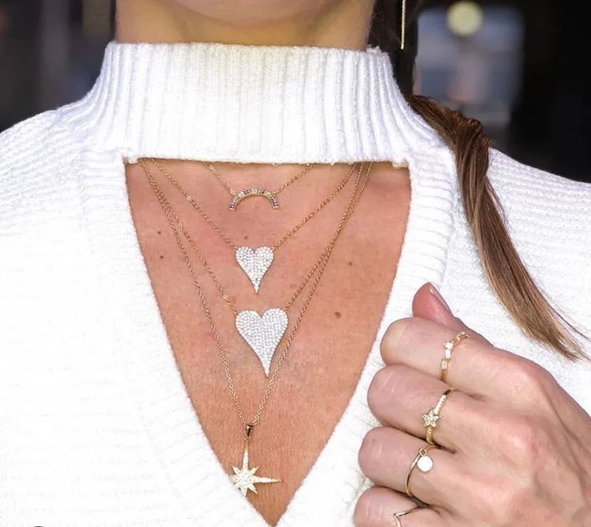 PAV HEART NECKLACE