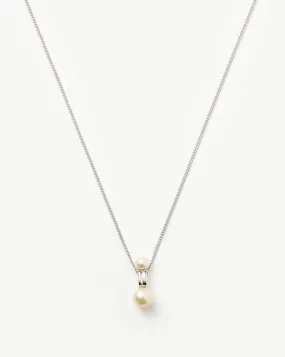 Pearl Ridge Pendant Chain Necklace | Sterling Silver/Pearl