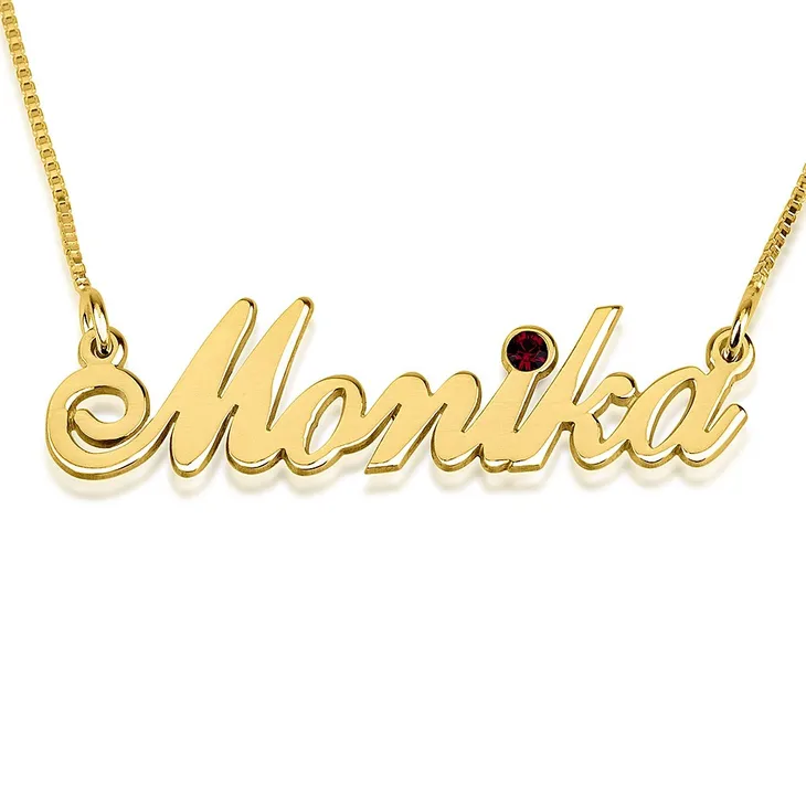 Personalized Birthstone Name Necklace - Carrie Style