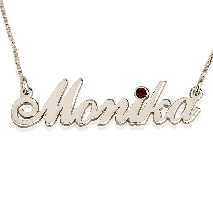 Personalized Birthstone Name Necklace - Carrie Style