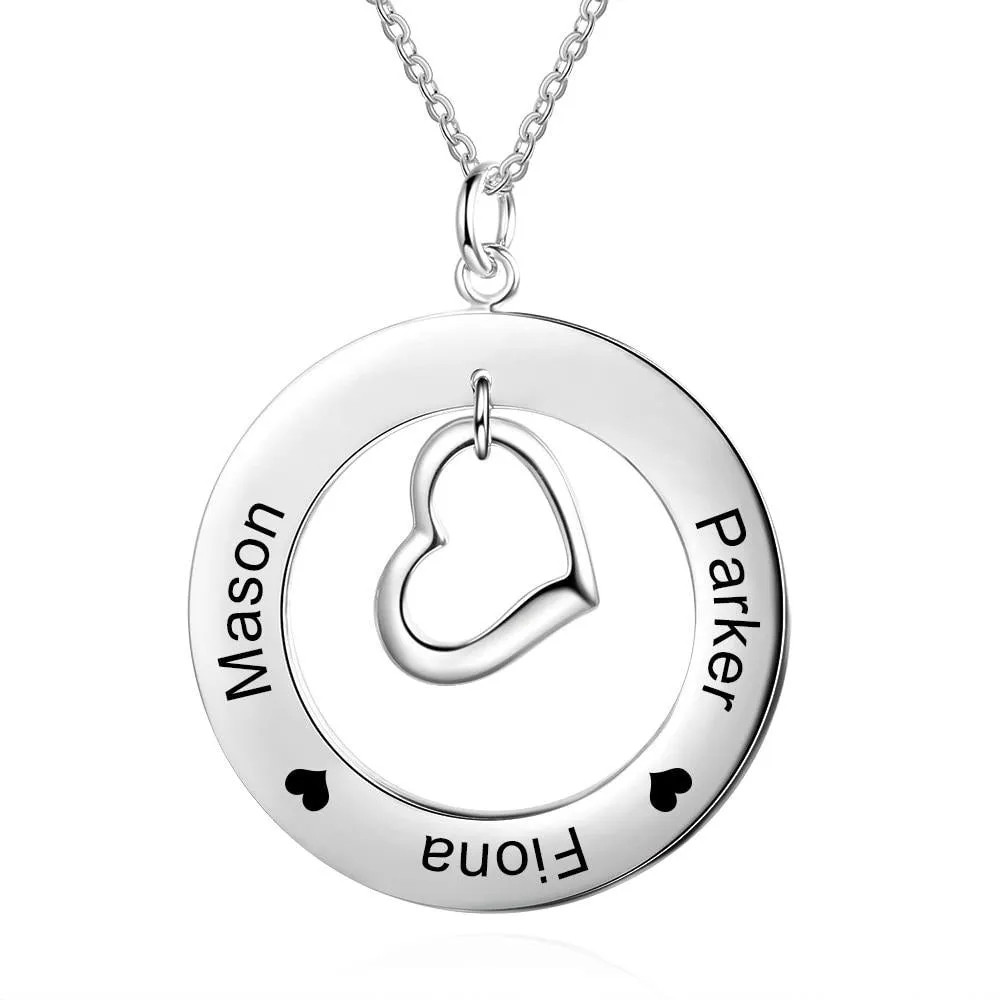 Personalized Circle Pendant Necklace all