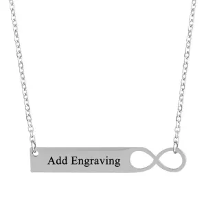 Personalized Engraved Infinity Bar Name Necklace