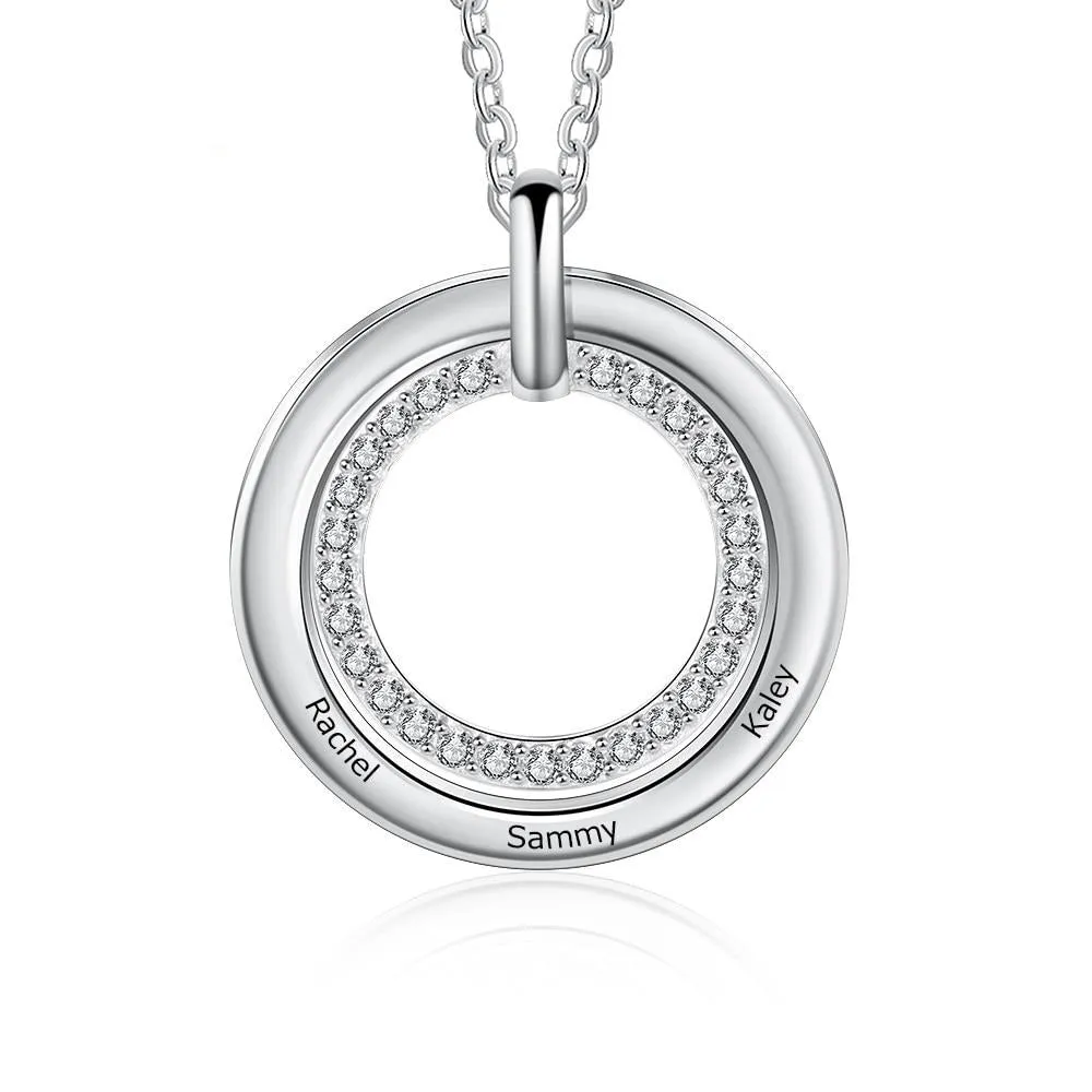 Personalized Name Engraved Circle Necklace