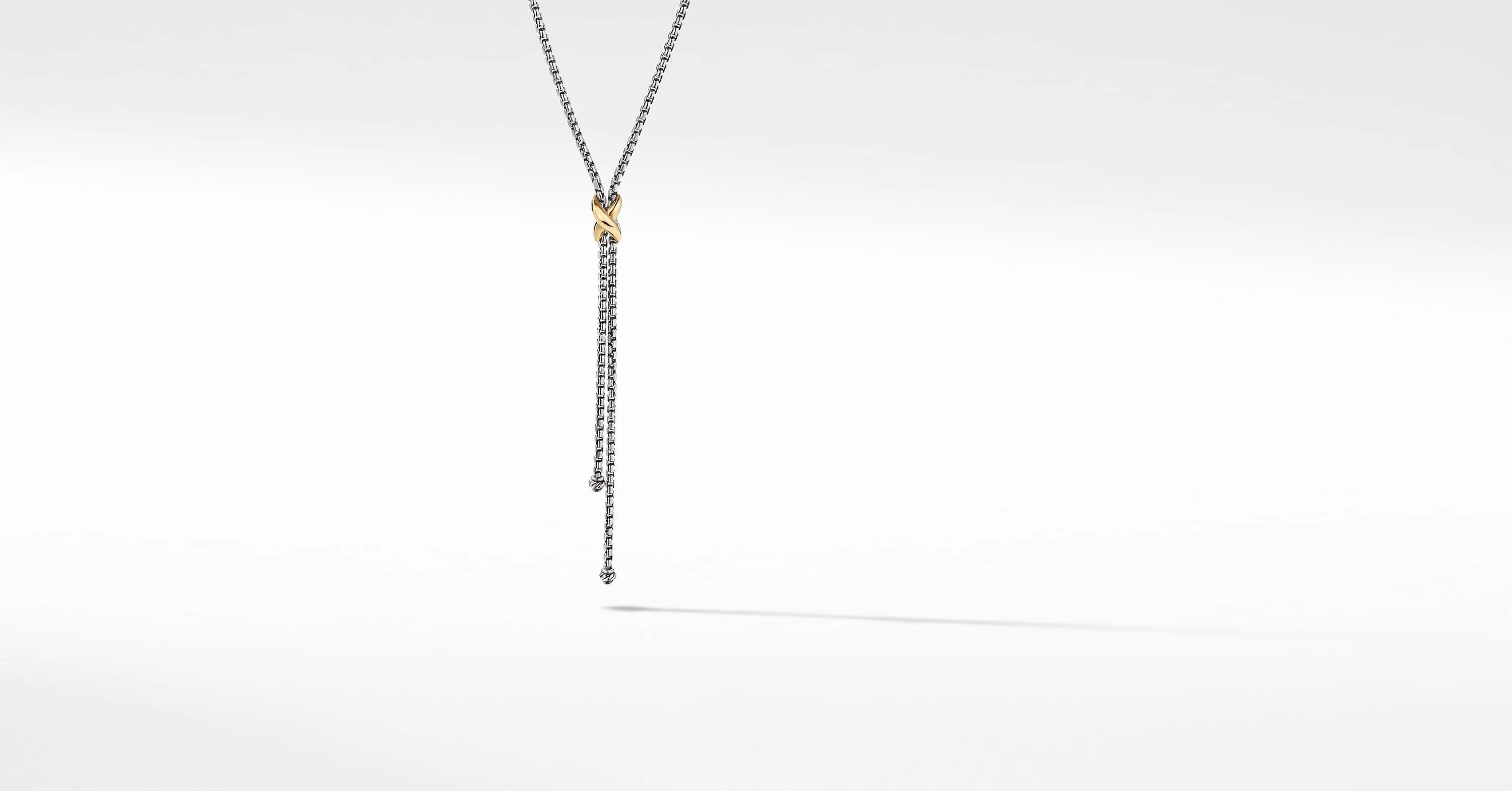 Petite X Lariat Y Necklace with 18K Yellow Gold