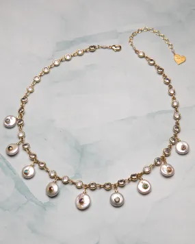 Rainbow Coin Pearl Necklace