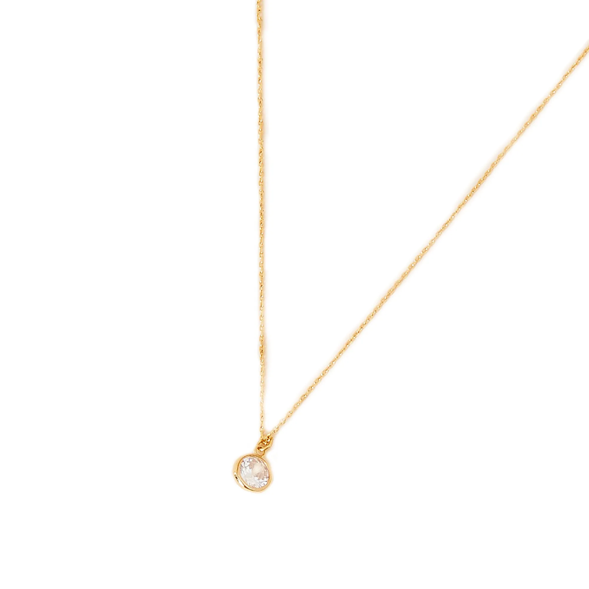 Real Gold Plated Z Sparkle Spike Pendant Necklace