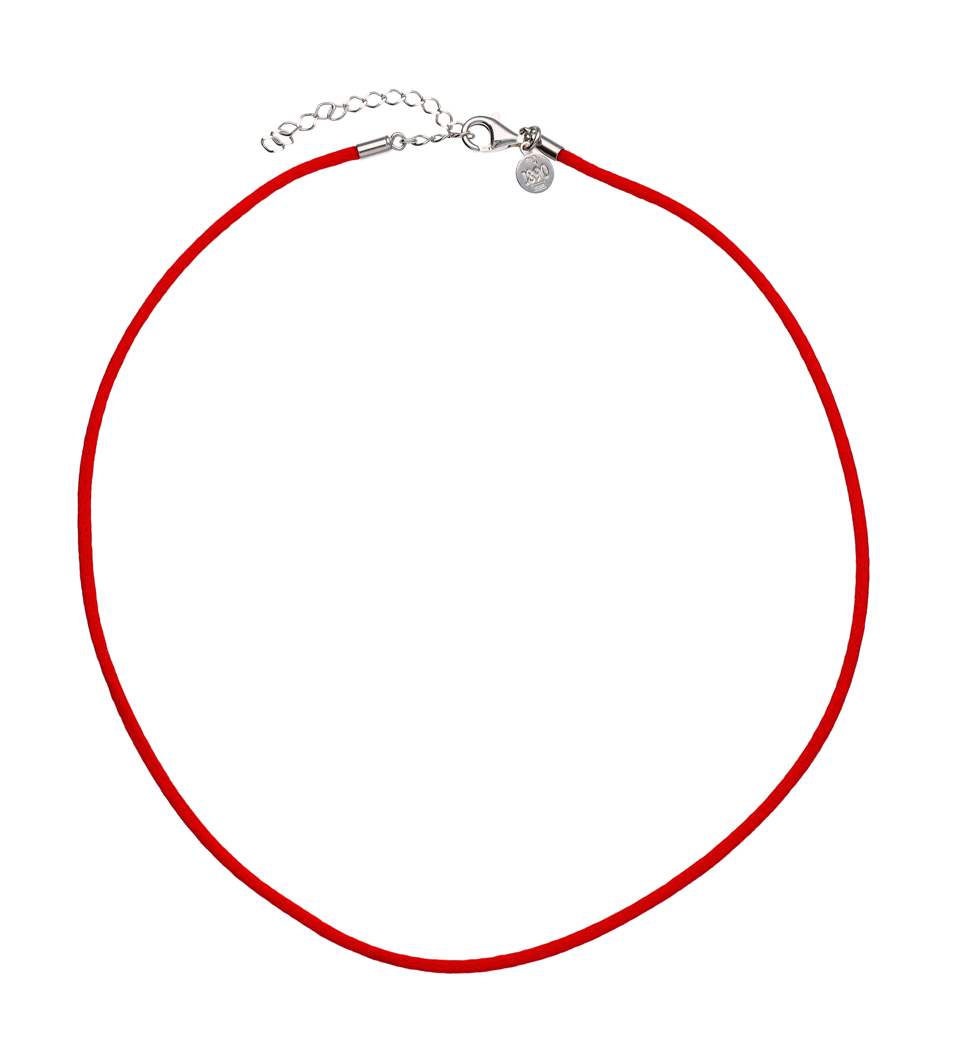 Red Cord with Rhodium Plated Endings, 15.7 Length, Cadenas Collection