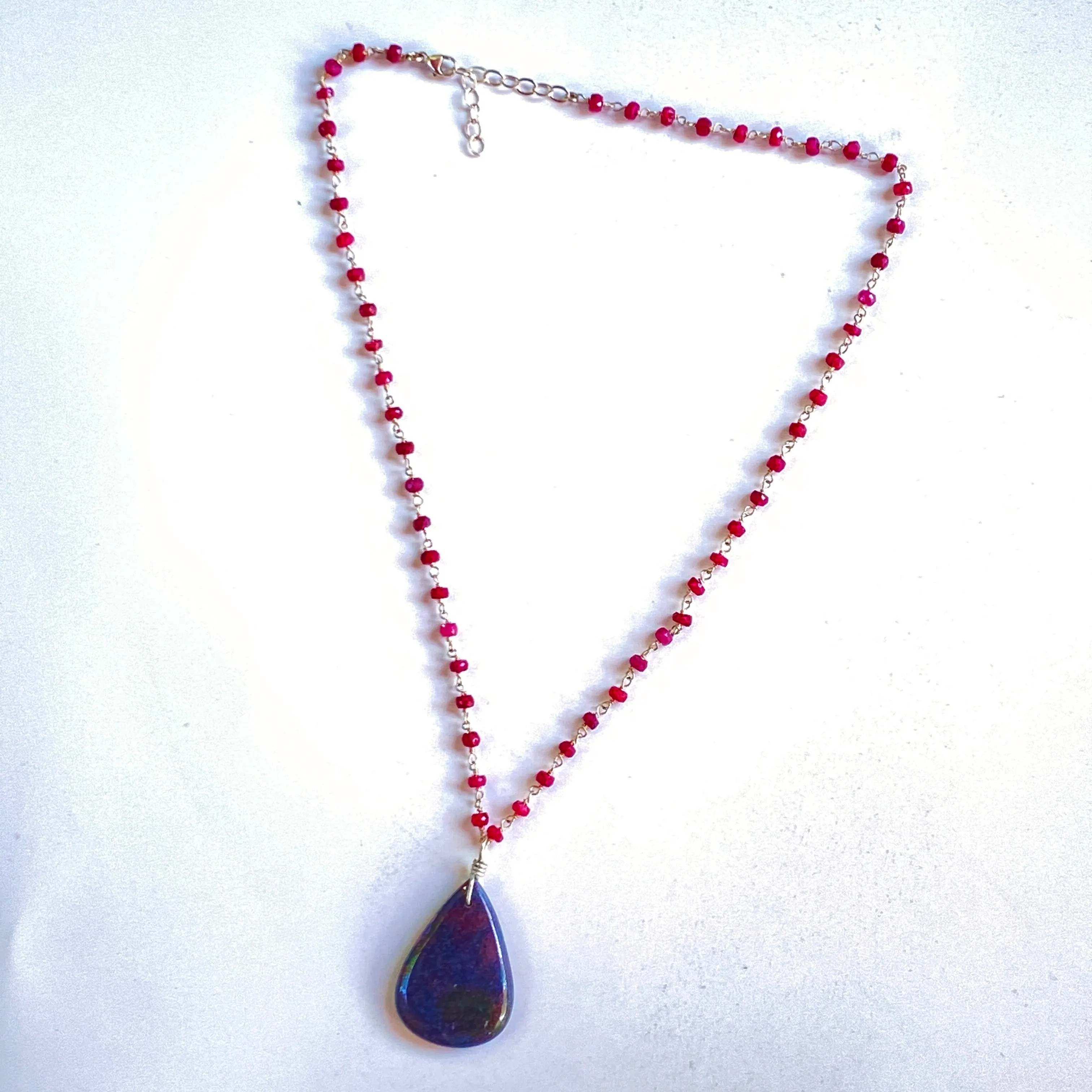 Ruby in Kyanite Pendant silver chain Necklace