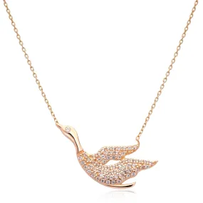 Sapphire Pave Swan Necklace